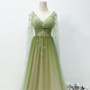 Sage green formal dress